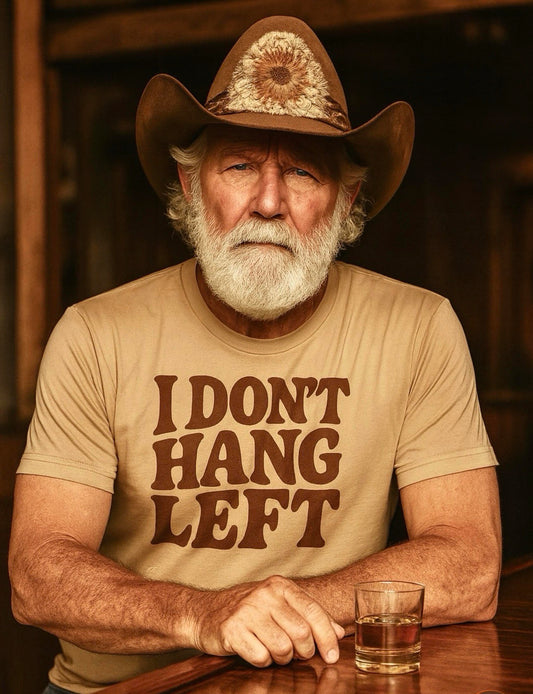 "I Don't Hang Left" Custom Logo Tee